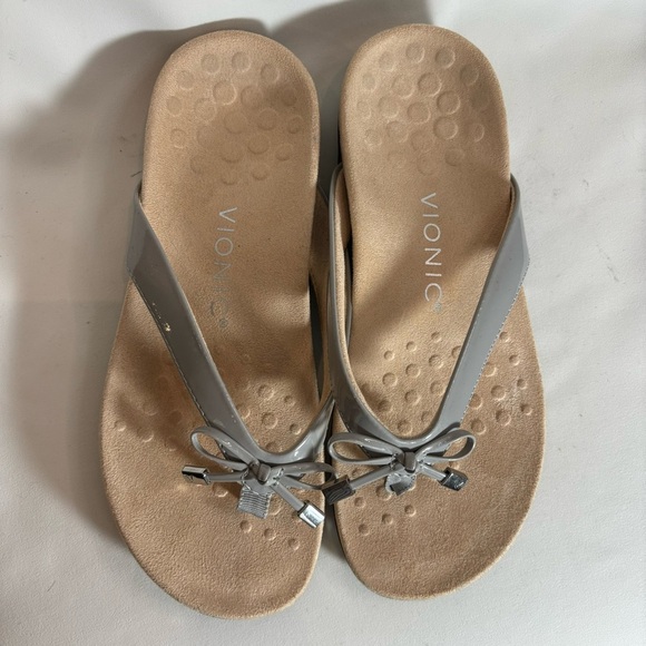 VIONIC Sz 6 Bella FlipFlip Style Slip On Orthotic Insole Non Slip Sole Bow - Picture 4 of 10